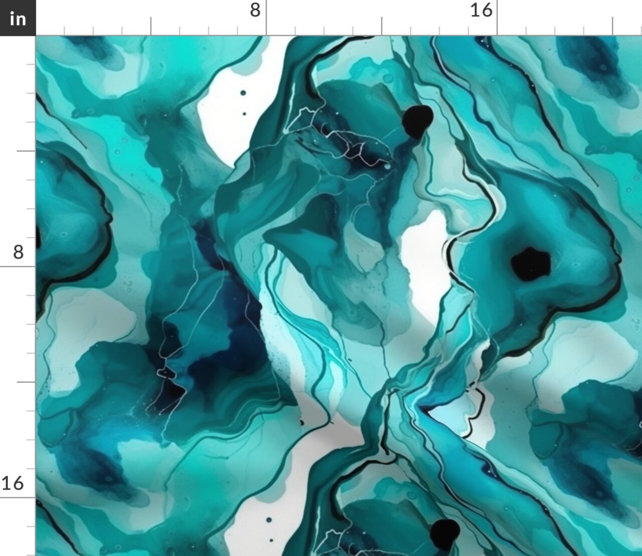 Green Teal Water Abstract Waves Watercolor Nautical Geode Modern Coastal Beach House Custom Printed Fabric by Spoonflower Various Fabrics by the Yard or Fat Quarter